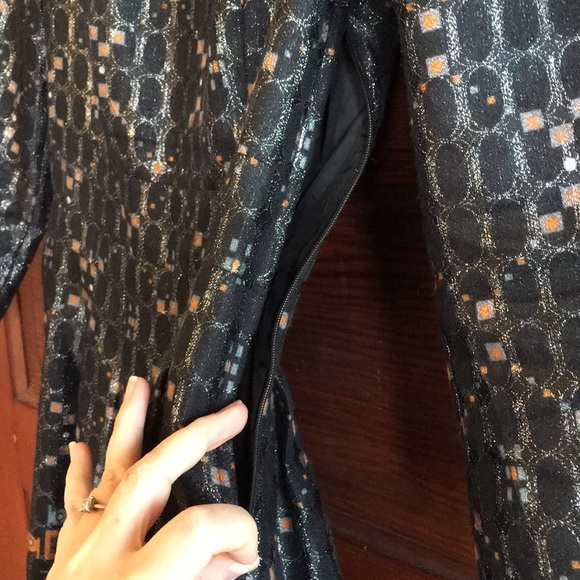 H&M pleated minidress metallic print - Picture 6 of 8